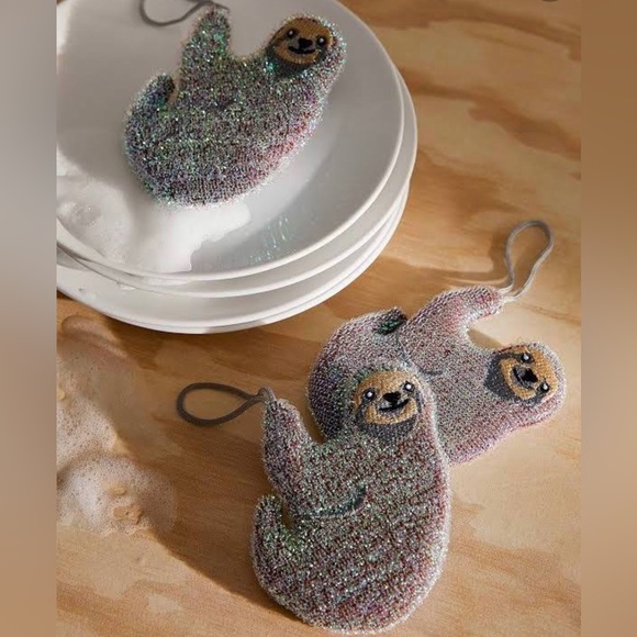 Adorable SLOTH Dishwashing Scratch Free Sponges Set of 3 Brand new in Packaging - Picture 3 of 10